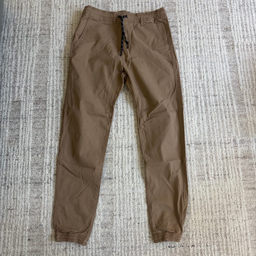 Charles and a Half Mens Khaki Tan Jogger Pants Size M Elastic Waist Drawstring